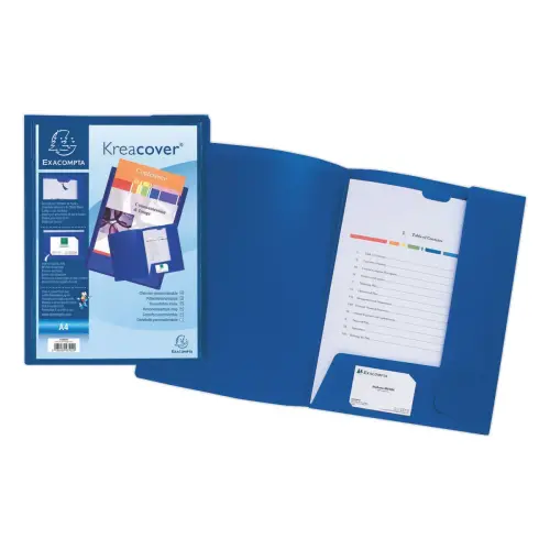 10 Blauwe mappen 2 flappen KREACOVER - personaliseerbaar