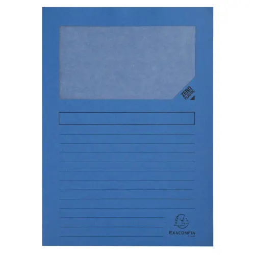 100 Kristalvenster papieren presentatiemappen - felblauw - EXACOMPTA
