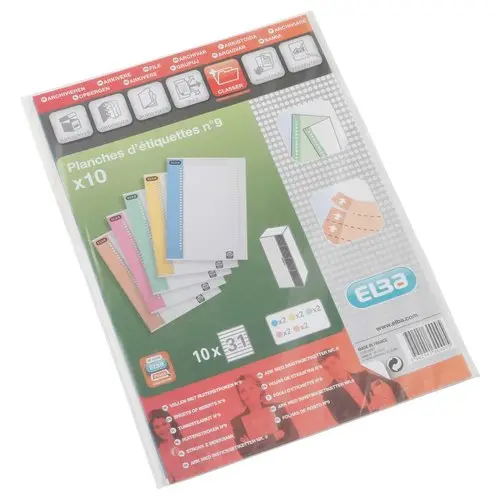 10 Etiketten voor hangmappen in kast n°9- diverse kleuren