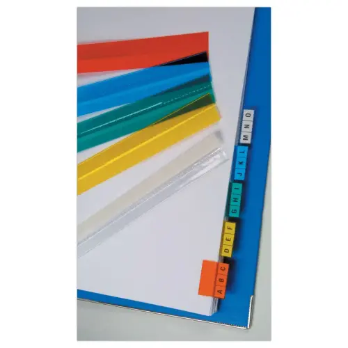 5 Indexstroken in transparant plastic - diverse kleuren
