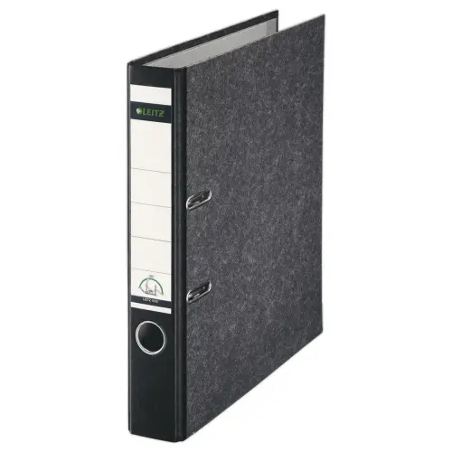 Ringmap met hefboom 180° - Rug 4 cm - Gemarmerd zwart - LEITZ