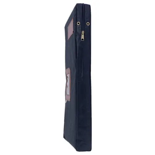 Blauwe posttas in polyester met zijvouw B 42 x D 5 x H 32 cm