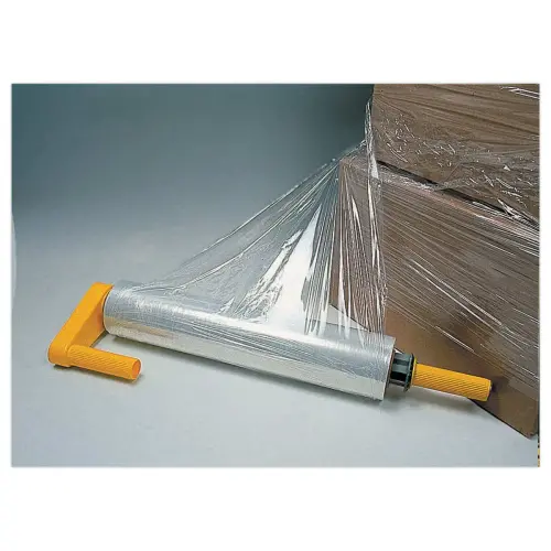 6  Transparante rekfolie rollen met verdeler - 45 cm x 300 m - 13&micro; 