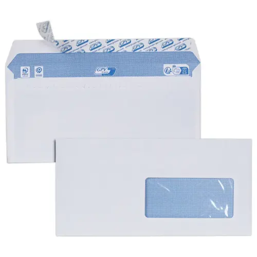 500 Witte enveloppen - 114 x 229 mm - 80 g - GPV EVERYDAY