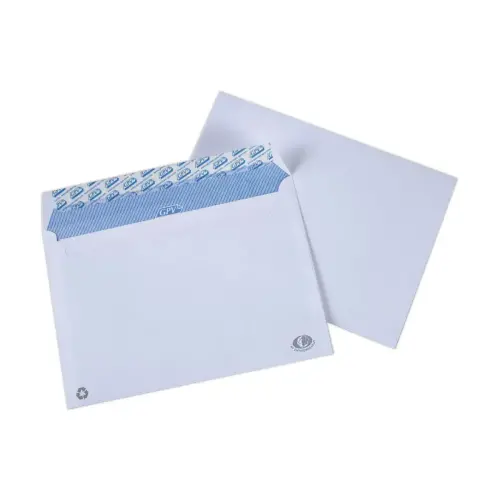 500  witte enveloppen 90g - 162x229mm  - siliconenband zonder venster - GPV 