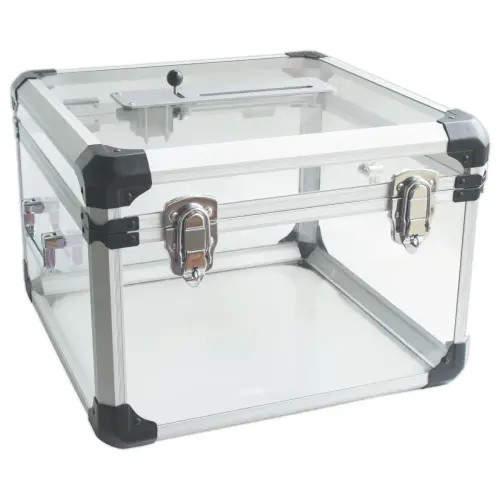 Urne transparant plexi B35xD35xH25cm -met veiligheidsslot