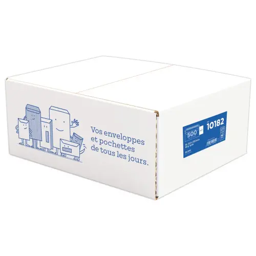 500 Witte commerciële enveloppen DL 11x22cm