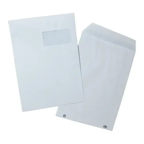 250 Zelfklevende akte-enveloppen 229x324 mm met venster 50x100 mm
