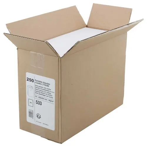 250 Hoezen met venster 90g - 22.9 x 32.4 cm - GPV EVERY DAY