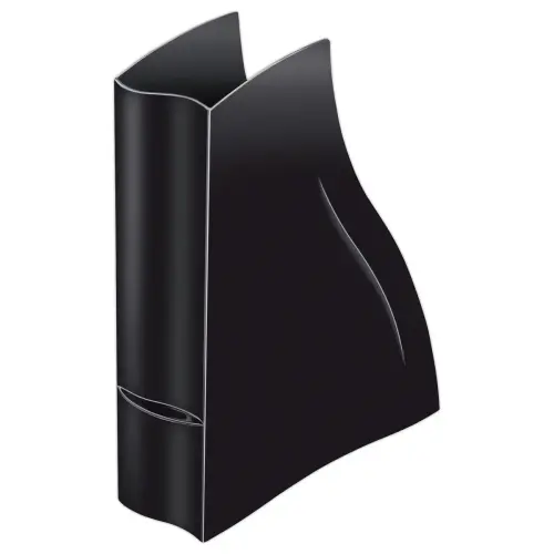 Tijdschriftenhouder CEP ELLYPSE - Zwart - gerecycleerd - rug 8 cm