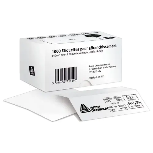 1000 Etiketten voor frankeermachines - 140x40mm = 1 etiket per vel