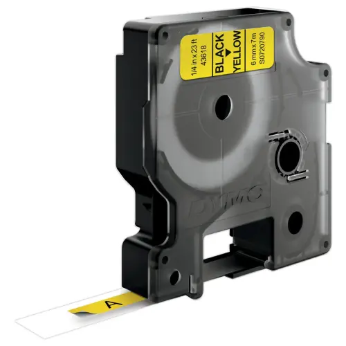 Tape voor labelmaker DYMO D1 6 mm geelafdruk zwart