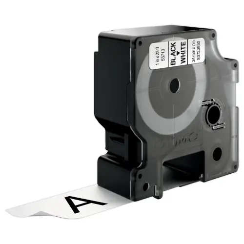 Tape witte etiketten voor labelmanager DYMO D1 - 24mm - Opdruk Zwart