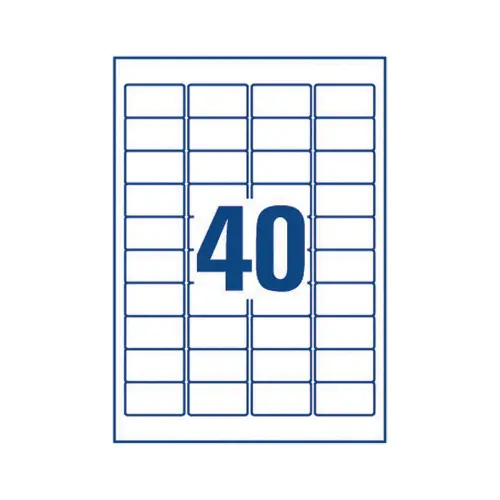 100 Vellen met 64 witte mini-etiketten - 4,.5 x 16,9 mm - AVERY