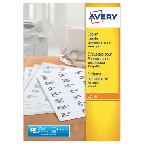 200  Vellen etiketten voor AVERY kopieermach B105 x H42mm 2800 etik/doos 