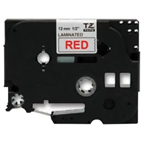 Tape en etiketten BROTHER TZ232 - 12mm- Rood/Wit