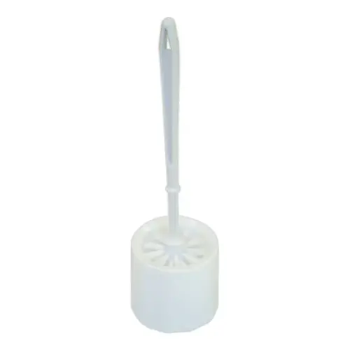 WC-borstel met houder van plastic in wit