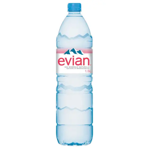 12 EVIAN waterflessen - 1,5 liter