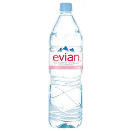 12 EVIAN waterflessen - 1,5 liter