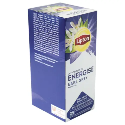 25 theezakjes Earl Grey " Energise" smaak Bergamote.