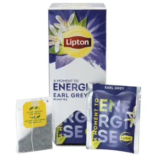 25 theezakjes Earl Grey " Energise" smaak Bergamote.