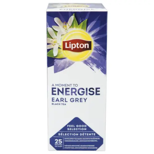25 theezakjes Earl Grey " Energise" smaak Bergamote.