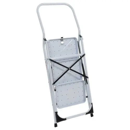 Opvouwbare trapladder 3 treden in epoxy wit gelakt staal 