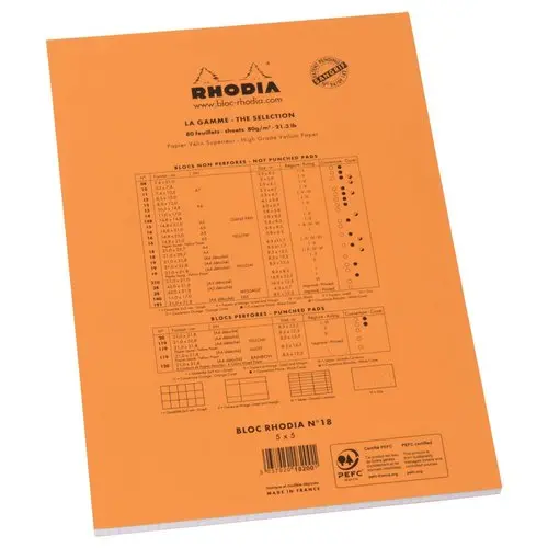Notitieblok A5 RHODIA - 5x5 - 80g