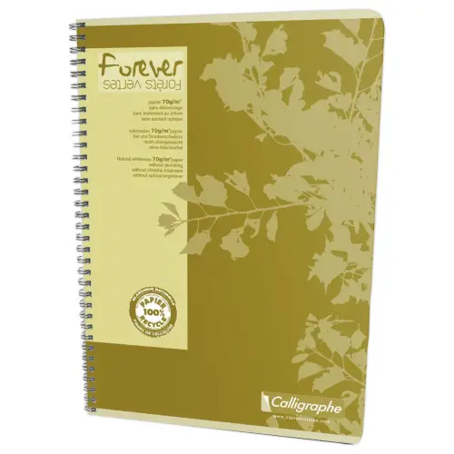 Gerecycleerd spiraalschrift FOREVER A4 - 5x5 - 70g - 100 pagina's