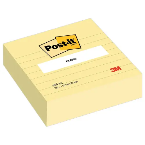 POST-IT® Maxi-blok herpositioneerbare memoblaadjes gelijnd 10x10cm -gelijnd