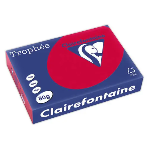 Pak A4 papier 80g Troph&eacute;e CLAIREFONTAINE - rood 
