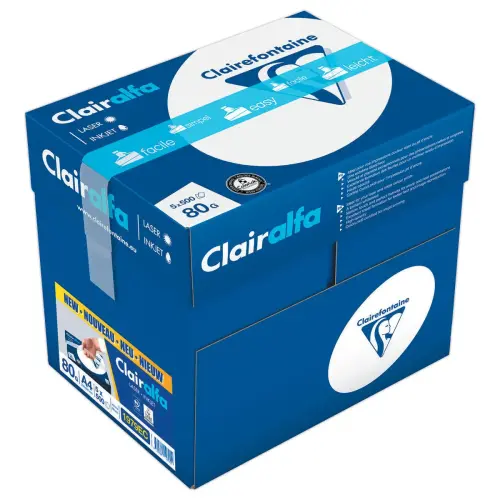 5  Pakken 500 vellen papier CLAIREFONTAINE Clairalfa -A4 - 80g 