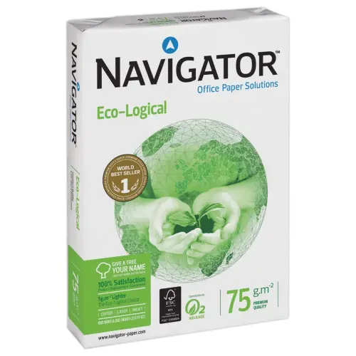 5 Pakken wit papier NAVIGATOR Eco-Logical A4 - 75g