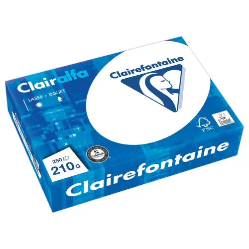 Verpakking van 250 vellen extra wit papier A4 Clairalfa - 210g - CLAIREFONTAINE