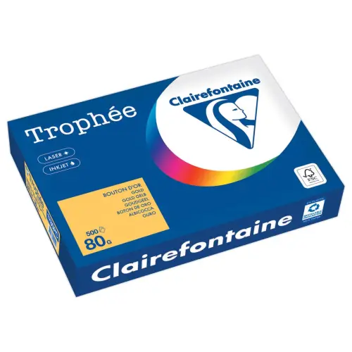 Pak A4 papier 80g Trophée CLAIREFONTAINE - geel