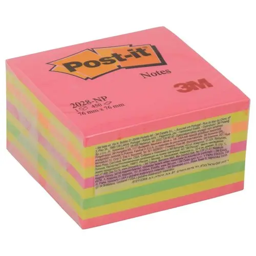 POST-IT&reg; Herpositioneerbare memoblaadjes - 7,6 x 7,6 cm - Energie intense 
