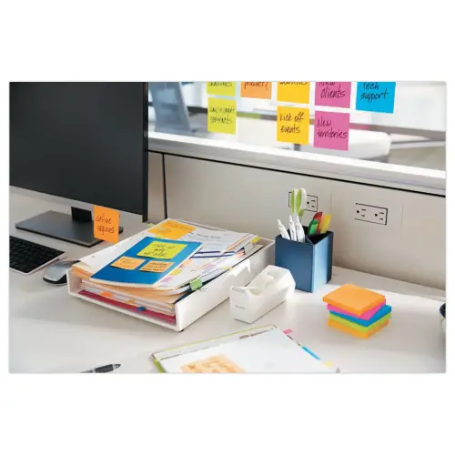 024 POST-IT® Blokken super sticky herpositioneerbare memoblaadjes - 7,6 x 7,6 cm - Diverse kleuren