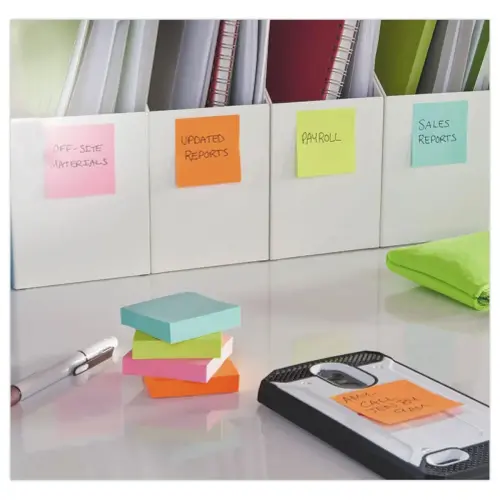 024 POST-IT® Blokken super sticky herpositioneerbare memoblaadjes - 7,6 x 7,6 cm - Diverse kleuren