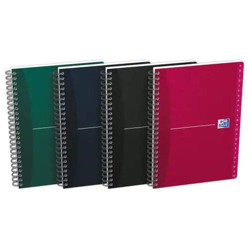 Spiraalgebonden register OXFORD OfficeA5 - gelijnd 7mm - 90g - 180p