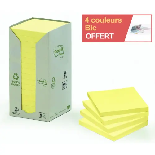 16 Herbruikbare gerecycleerde notities - 76 x 76 mm - Set van 16 - Post-It 