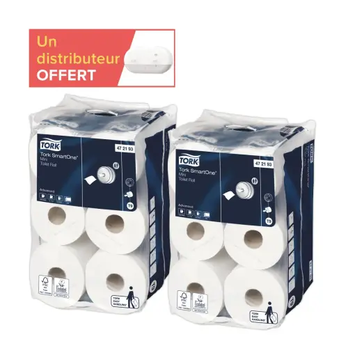 24 rlx (2x12) TORK SmartOne mini T9 + 1 gratis mini dubbele T9 dispenser