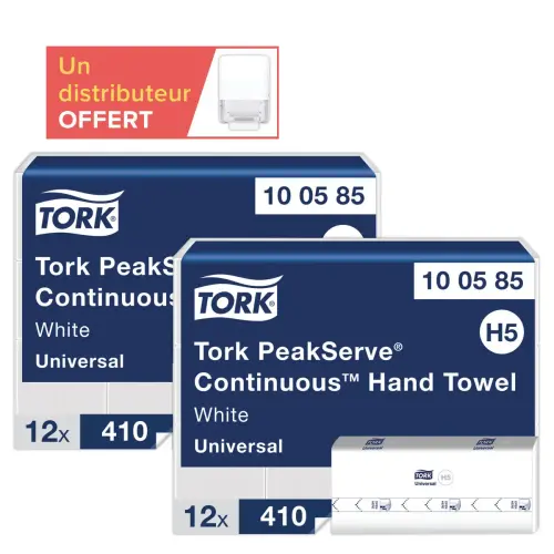 24 pakjes (2 kartons van 12) Tork PeakServe H5 + 1 Mini H5 dispenser gratis erbij 