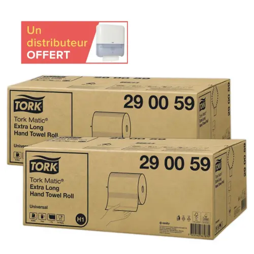 12  rollen (2 dozen van 6) Tork Matic H1+ 1 gratis H1 dispenser 