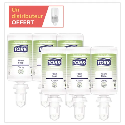 6 Tork S4 1L heldere foam zeep navullingen + 1 gratis S4 dispenser