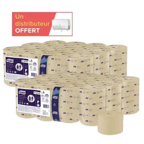 48 rlx (2x24) Tork Optiserve T7 natur + 1distrib Twin Mid-size T7 offert