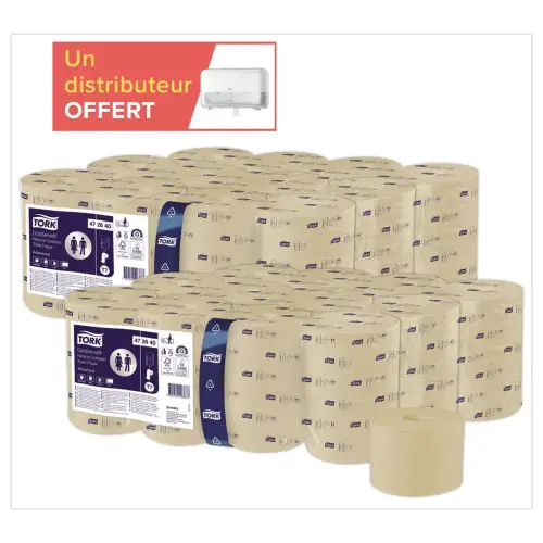 48 rlx (2x24) Tork Optiserve T7 natur + 1distrib Twin Mid-size T7 offert