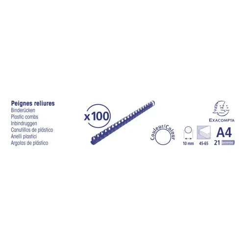 Doos100 plast.inbindruggen 10mm A4 zwart