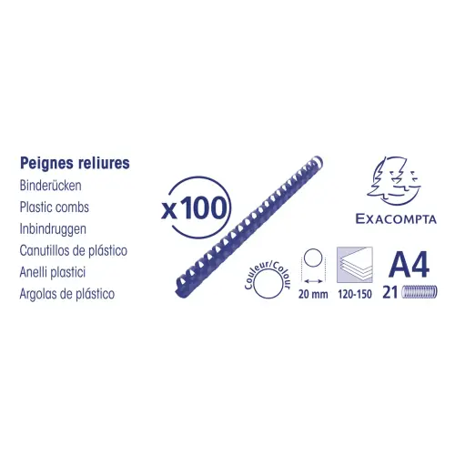 Doos100 plast.inbindruggen 20mm A4 zwart