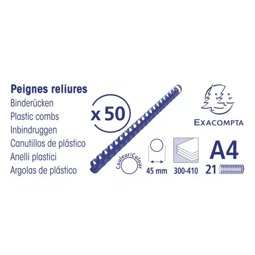 Doos 50 plast.inbindruggen 45mm A4 zwart