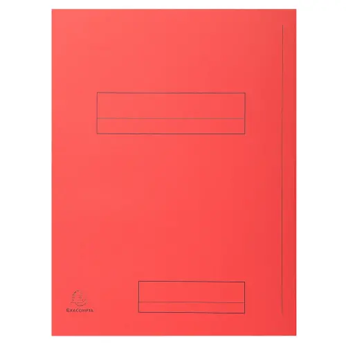 Pak van 50 bedrukte mappen met 2 kleppen SUPER 210 - 24 x 32 cm - Rood - Exacompta